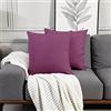 Deconovo Fodere Cuscini Divano Quadrate Copricuscino in Lino Decorative Moderno con Cerniera Invisibile Set di 2, 40x40cm, Viola