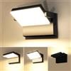 ledmo 150W Applique Da Esterno 17000 Lumen Faretto LED da Esterno Con Pannello LED Rotante a 360°,nero 3000K, IP65 Impermeabile Faretti Da Esterno per Giardino, cortile, garage, officina