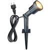 DA LIGHT Faretto LED da giardino con picchetto, 5 W, 400 lm, IP65, impermeabile, orientabile, luce per prato, 3000 K, per giardino, terrazza, esterni, con cavo da 1,500 mm e tubo allungato