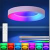 RDGOOD 24W RGB LED Plafoniera Dimmerabile con Telecomando, 2400LM RGB Plafoniere Dimmerabili Cambio Colore, 3000K-6500K LED Lampada per Cameretta Bambini Camera da Letto Soggiorno Cucina φ28cm