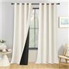 MRTREES Tenda Oscurante da Interno Camera da Letto 2 Pezzi 140x245 CM, Tende Termiche Isolanti con Anelli Tende Oscuranti Fonoassorbenti per Finestra Salotto Casa, Beige Chiaro
