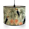 FANSU Paralume rotondo per lampada da tavolo, moderno, motivo animali e piante, facile da montare, per soggiorno, camera da letto, corridoio, sala lettura (fiore di ibisco)