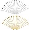 TOAOB THE ONE AND ONLY BABY TOAOB 200 Pezzi Chiodini Testa con Palla Perline 50x0.7 mm Ottone Spilli Dritti Pin per Fai da Te Collane Orecchini Bracciali Creazione di Gioielli Oro e Argento