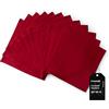 Encasa XO Set da 12 di Tovaglioli in Tessuto Cocktail | Tovagliolo da Tavola in Cotone Puro | 23x23 cm | Profondo rosso | Lavabile in Lavatrice