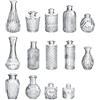 Ideen mit Herz Vasi in vetro | Set di vasi in miniatura | vasi per fiori vintage | trasparenti | diversi disegni e dimensioni | 14 pezzi