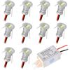 kpslucerna Piccoli faretti LED da incasso da 10 pezzi, 0,5 W, 12 V, per cucina, scale, vetrina, corridoio, illuminazione fai da te, downlight (argento bianco freddo)