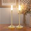 K-Bright 2 pezzi Lampada da Tavolo Senza Fili LED, 5000mAh Lampada da Comodino Ricaricabile, 3000K luce bianca calda, Luce Portatile Batteria per Ristorante Scrivania (Oro)