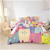 Loussiesd Set di biancheria da letto per gatti con motivo a forma di animale, copripiumino king size, grazioso gattino, amanti dei gatti, decorazione per camera da letto, colore: rosa