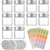 Zimoer 12 pezzi 50 ml Mini Barattoli di Vetro, Piccolo Barattolo di Vetro per Conserve con Coperchio ed Etichette, Vasetti Vetro Barattoli Contenitori Trasparenti, per lozione, crema, unguenti, erbe, spezie