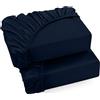 Utopia Bedding Set di 2 Lenzuolo con Angoli Una Piazza e Mezza Francese - 160x200cm - Blu Navy - Microfibra Spazzolata - Lenzuolo Sotto con Angoli Elasticizzato
