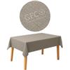 GECO Green ECOmmerce Tovaglia Quadrata Impermeabile 140x140 cm, Antimacchia Lavabile, Plastificata Effetto Tessuto, Retro Felpato Antiscivolo, Ideale per uso Interno ed Esterno (140x140 Beige)