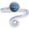 mantraroma Anello in argento 925 labradorite verde e blu regolabile con pietra preziosa in vero argento sterling da donna, regalo