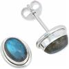 mantraroma orecchini a bottone in argento 925 con labradorite verde e blu, orecchini con pietre preziose in vero argento sterling da donna, regalo