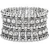Szxc - Bracciale elastico da donna con strass, adatto per circonferenza polso da 16,5 cm a 19,8 cm, senza piombo e nichel, 2 row, Cristallo, cristallo