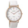Oozoo C9315 - Orologio da donna vintage, cinturino in pelle, 40 mm, colore: Rosa/Bianco/Bianco