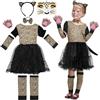 Meemion 10 Pezzi Costume Leopardo per Bambina, Costumi Animali Bambini