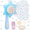 KOIROI Pistola a Bolle per Bambini, Macchina per Bolla Neve, Macchina Automatica per Bolle di Sapone, Sparabolle di Sapone Con Soluzione Bolla per Festa All'aperto Matrimonio