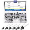 Glarks Kit di 150 rivetti ciechi neri in 6 dimensioni, M2.4 M3.0 M3.2 M4 in alluminio per lamiera, settore automobilistico, ferroviario e mobili
