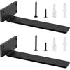 YFCVIP 2 Pezzi Staffe per Mensole Pesanti, Reggi Mensola da Muro, Reggimensola Legno, Supporto Mensola per Mensole Da Appendere Alla Parete (Nero, 30 cm)