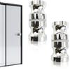 EULAPGOE Maniglia Per Schermo,Maniglia per Box Doccia in Alluminio con Protezione in Gomma - Set da 2 Pezzi - Design Arcuato - Facile Installazione - Adatta per Porte in Vetro - Colore Argento