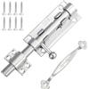 AMANDELIZABE Chiavistello a scorrimento in acciaio inox 304, robusta serratura di sicurezza per porta, spessore e viti di fissaggio per recinzione, capannone, cantina, 16 cm