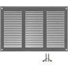 LIRAST 300x200mm Grigia Griglia D'aria con Rete Anti Insetti - Griglie D'Aerazione/Ventilazione in Metallo