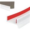 Flintronic Guarnizione per Porta, Profilo di Tenuta per Battiscopa, Autoadesiva Striscia di Cucina, per Spessore 15mm 16mm 17mm Profilo di Tenuta, 2M Bianco