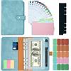 Skaaisont Budget Binder A6 PU Raccoglitore ad Anelli Money Binder Raccoglitore Soldi | Agenda Anelli Budget Money Organizer 12 Cerniera Tasche Raccoglitori Risparmio di Denaro
