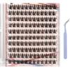 KASESSS 120Pcs Ciglia Finte Senza Colla, Naturali Extension Ciglia, Ciuffetti ciglia Press and Go Senza Struccante, Arricciatura Morbida Fake Eyelashes, Lash Clusters Senza Struccante, Cigliaslime Kit