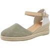 JOMIX Sandali Espadrillas Donna con Zeppa Scarpe Estive Punta Chiusa in Vera Pelle Cinturino Regolabile Eleganti e Comode ES2506 Beige 37