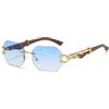 Laurinny Vintage Occhiali da sole senza montatura per donne uomini Retro Poligono Oro Metallo senza montatura Rettangolo Quadrato Occhiali da sole