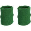 PATIKIL Sport Bracciali 8x10cm 2 Pacco Atletico Tessuto Spugna Cotone Assorbente Polso Fascia Elastica per Tennis Pallacanestro Allenamento Corsa Scuro Verde