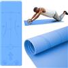 HEDUGO Tappetino Palestra per Ruota per Addominali, Tappeto Antiscivolo per ginocchia, Tappetino Fitness per Palestra Domestica Spesso 6 mm per Yoga, Pilates, 183cm L x 61cm B x 0,6cm H,TPE, Blu