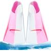 Bocguy Pinne da nuoto per bambini, 100% silicone, pinne corte per bambini, pinne da snorkeling in silicone, pinne da allenamento, pinne corte leggere, pinne da allenamento, per ragazzi e ragazze, XS - rosa