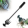 Generico Zappe da Giardino per Diserbo, Sarchiatore Manuale con Manico, Attrezzi per Diserbo, Earchiatore per Erbacce Professionale, Estirpatore Erbacce orto, Estirpatore Erbacce Manuale (Nero 27CM)