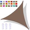 YAOYI Tenda A Vela Triangolare 3x3x4.3m Vela Ombreggiante Impermeabile, Protezione Raggi UV 98%, per Feste All'aperto in Terrazza Giardino, con Corda, Marrone