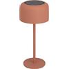 Eglo Lampada da tavolo a energia solare Roccanova, per esterni, touch, dimmerabile in 3 livelli, per balcone e giardino, acciaio rosso, colore luce: bianco caldo, IP44