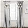Lush Decor Tenda per finestra in lino con pompon bohémien (pannello singolo), 241,3 cm di lunghezza x 132,1 cm di larghezza, grigio chiaro