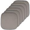 Sweet Home Collection Cuscino per sedia in memory foam, motivo a nido d'ape, antiscivolo, con retro in gomma arrotondato, quadrato, 40,6 x 40,6 cm, colore argento, confezione da 6