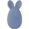 Cereria Di Giorgio - Candela a Forma di Uovo con Orecchie da Coniglio - Colore Dusty blu - Altezza 12 cm - Spring Collection - Artigianale - Con sacchetto regalo - Made in Italy
