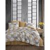 Nuit Des Rêves Ranforce - Set copripiumino singolo XL, 100% cotone, copripiumino 155 x 200 cm e federa 80 x 80 cm, giallo, bianco e grigio, morbido ed elegante, per camere da letto moderne