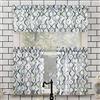 No. 918 51105 Barker - Set di tende da cucina in microfibra, motivo geometrico, 137 x 91 cm, colore: Bianco