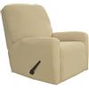Easy-Going Copridivano elasticizzato per divano reclinabile, 4 pezzi, protezione per mobili e divani, con fondo elastico, in spandex/jacquard con quadretti (grande, beige)