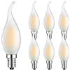 Suncan Lampadina LED E14, forma a fiamma, 4 W, sostituisce lampadine alogene da 40 W, 360 lumen, 2700 K, luce bianca calda, 6 pezzi, vetro opaco,Non dimmerabile