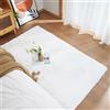 Ghouse Faux Tappetto di Pelle di Pecora Tappeto a Pelo Corto Lavabile Fluffy Uni Effetto Pelliccia Antiscivolo Facile da Pulire, Dimensione:90 x 150 cm, Colore: Bianco