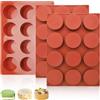 DAWRIS 3 stampi in silicone per cioccolatini, mini cheesecake, stampi in silicone per cioccolatini, stampi rotondi in silicone per caramelle, gelatina, cioccolato