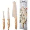 hecef Coltelli da Cucina 3 Pezzi, Acciaio Inox, Impugnatura Soft-Touch - Set Coltello Santoku, Multiuso e Spelucchino, Ultra Affilati, Professionali, Facili da Pulire