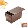 YUNXCNA Teglia per pane con coperchio, 450 g, con porta scorrevole, per pane tostato, per pane, toast e torte, oro