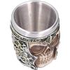 HERCHR Tazza da birra con teschio, fodera in acciaio inossidabile Tazza per Halloween Tazze da caffè scheletro medievali per uomo, caffè, padre