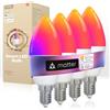 MOES Lampadina intelligente E14, compatibile con Alexa, Google Home e Apple Home, 6W 470LM RGB 2700K-6500K dimmerabile 16 Milioni di Colori, 2.4GHz WiFi
